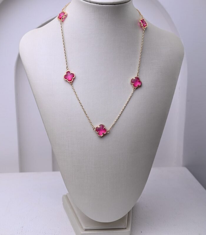 Colar Longo Van Cleff Rosa