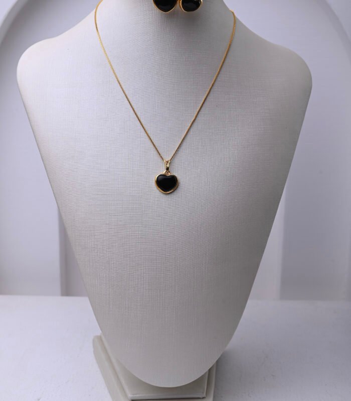 Conjunto Coração Em Pedra Natural