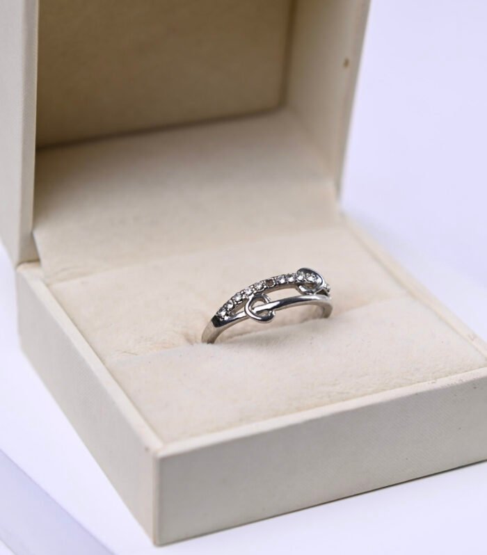 Anel Prata Cravação Delicada